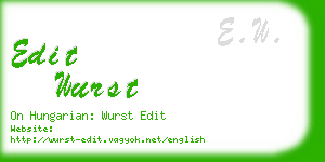 edit wurst business card